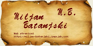 Miljan Batanjski vizit kartica